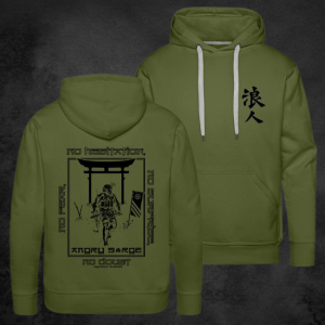 Green Premium Hoodie</br>Ronin Kanji & Warrior</br><sup>(with Words)</sup>
