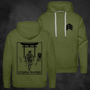 Green Premium Hoodie</br>Sarge Stripes & Warrior</br><sup>(without Words)</sup>